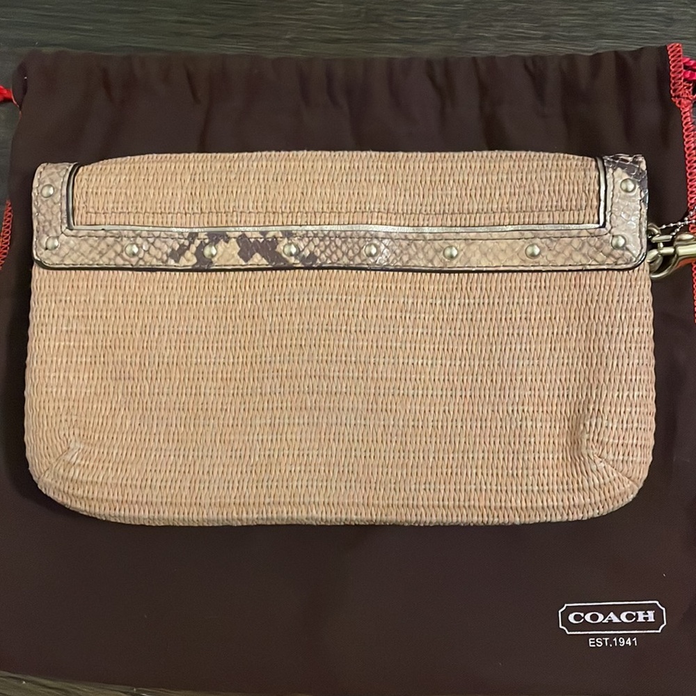 Coach Straw Python Clutch - Picture 4 of 9